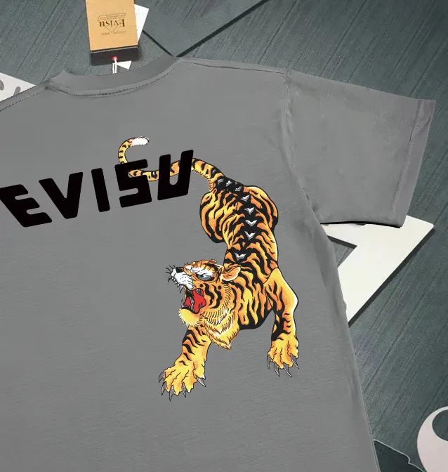 Evisu 2025New Arrival T ⚠ Quality⚠ Same Style T 。 ，Black S-XXL，White S-XXL，Gray M-XXL，Red S-XXL， Red M-XXL